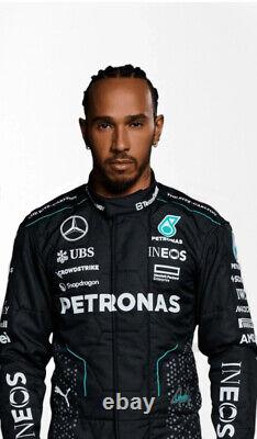 2024 F1 Petronas Lewis Hamilton Race Suit CIK/FIA Level 2 F1 Go kart Racing Suit