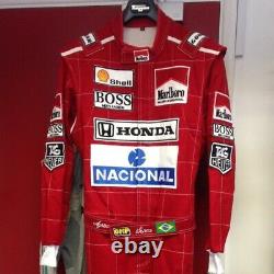 Ayrton Senna 1991 Embroidered patches go kart race suit, In All Sizes