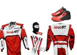 Birel Art Go Kart Race Suit Cik/fia Level 2 Approved With Matching Shoes & Glove