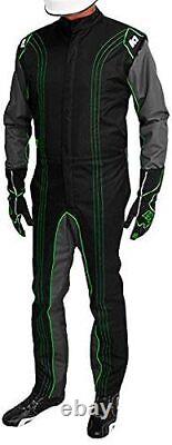 CIK/FIA Level 2 Approved Kart Racing Suit (Green, XX-Small)