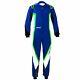 F1 Go Kart Race Suit Blue White Fluro Green Karting Racing Suit With Free Ship