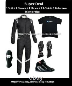 Go Kart Race Suit CIK FIA Level 2 Approved and Kart Shoes with Gloves & T-Shirt