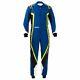 Go Kart Sparco Kerb Race Suit Male Blue / Black / Fluro Yellow L Karting