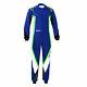 Go Kart Sparco Kerb Race Suit Male Blue / White / Fluro Green 130 Karting