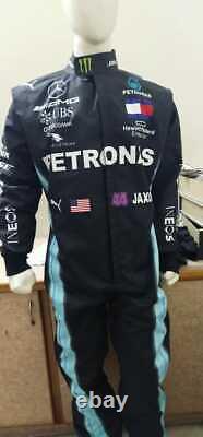 Go Karting Suit Lewis Hamilton Mercedes Petronas Racing Karting Suit Gloves free