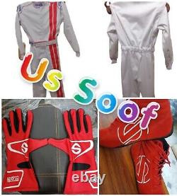 Go-kart-race-suite-white-cik/fia-level-2-approvd-with-shoes-gloves-and-gift
