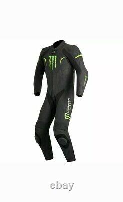 Monster Energy Warg Motorbike 1 piece Leather Racing Suit All Sizes