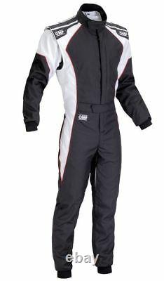 OMP KS-3 Suit Black White Size 60 Kart Racing Sport Overall CIK 3 Layers STOCK