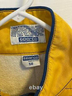 SPARCO Race Karting Suit FMK-FIA Approved 904 N Size 58 Vintage YELLOW CHECK+BAG