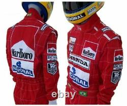 Ayrton Senna 1991 Replica Costume De Course / MC Larne F1 Personnalisé Brodé