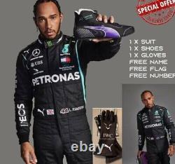 Combinaison de course pour kart Hamilton approuvée Cik/fia niveau 2 avec chaussures et gants assortis.