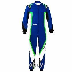 F1 Go Kart Race Suit Blue White Fluro Green Karting Racing Suit Avec Un Bateau Libre