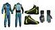 F1 K1 Kart Costume Imprimé Go Karting Racing Suit, Dans Toutes Les Tailles Chaussures, Gants Pack 3