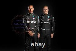 F1 Lewis Hamilton Noir Mercedes-benz Imprimé Kart Racing Costume Élégant