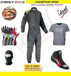 Go Kart Race Suit Cik Fia Niveau 2 Gants De Chaussures De Kart Et T-shirt & Cadeau Gratuit