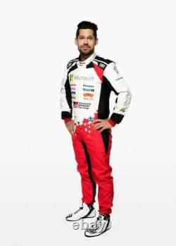 Go Kart Race Suit Cik/fia Level 2 Customized White & Red Printed Racing Suit