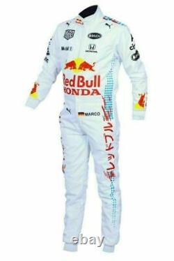 Go Kart Racing Suit Red Bull Blanc Imprimé Numérique Personnalisé Avec Des Cadeaux Gratuits