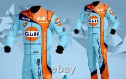 Gulf Go Kart Racing Suit Cik/fia Niveau 2 Avec Impression De Sublimation Numérique
