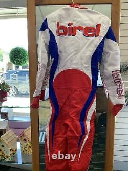 Kart Racing Birel 42 Costume Blanc/bleu/rouge Fabriqué En Italie Taille Internationale