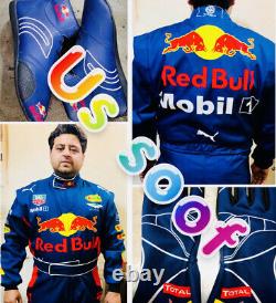 Red Bull Go Kart Race Suite Cik Fia Niveau 2 Approuvé Avec Cadeau De Chaussures Gants Gratuits
