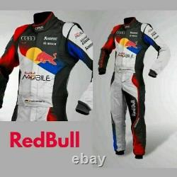 Red Bull Mobile Go Kart Race Suit Cik/fia Niveau 2 Approuvé Avec Des Cadeaux Gratuits