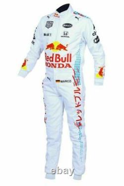Red Bull White Go Kart Racing Suit Cik/fia Imprimé Numérique Avec Des Cadeaux Gratuits